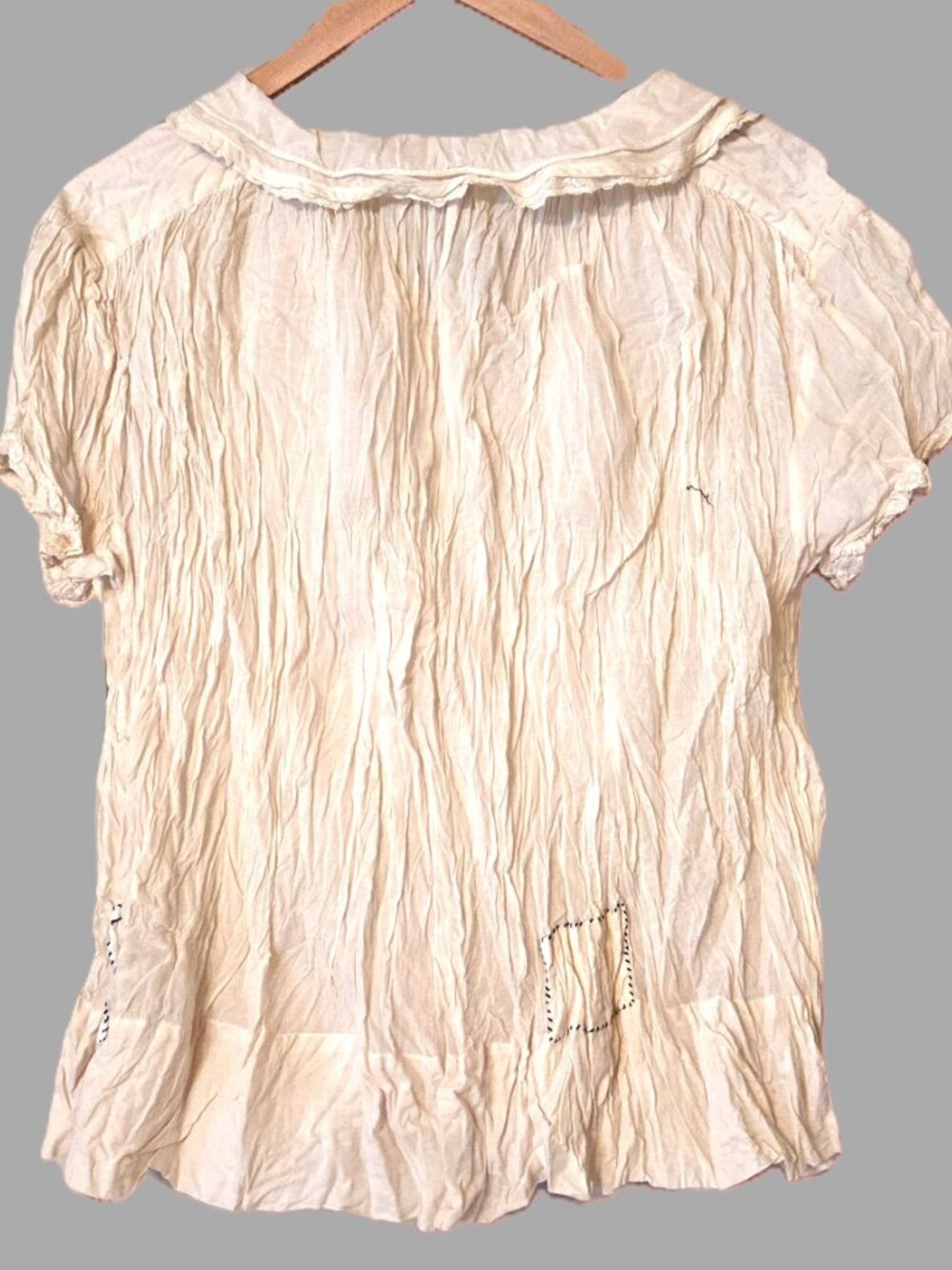 MAGNOLIA PEARL EUROPEAN COTTON IVORY TOP - Picture 2 of 10